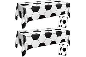 APUXXJUPA Football Table Cloth, 4 Pack Rectangle Football Pattern Party Table Covers for Children's Sports Birthday Party Decorations Picnic, 130 x 220 cm
