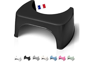 Well Care Tabouret de Toilette Physiologique Noir - Fabriqué en France en Plastique Recyclé - Marche Pied WC pour Adulte - Petit Banc Repose Pied pour Adopter la Position Squatty Anti Constipation