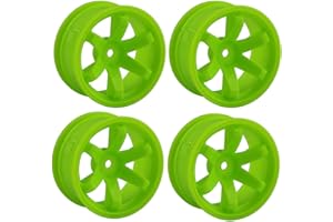 KEEDA Felgi z tworzywa sztucznego, średnica 52 mm, do samochodu 1/10 RC On Road, wózek wycieczkowy, Drift Auto (zielone)