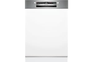 Bosch SMI4EVS08E Serie 4, Lavastoviglie da incasso con frontalino, Home Connect, EfficientDry: apertura automatica della porta, Diagnostica da remoto, Assistente al lavaggio, Acciaio, 60 cm