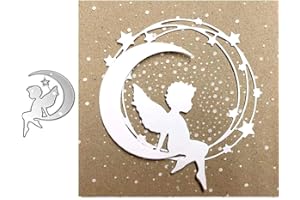 YunTrip - Fustelle per realizzare biglietti, motivo: angelo sulla luna, stencil per fai da te, album di ritagli, goffratura, foto, artigianato, carta