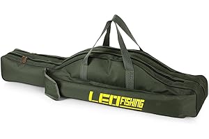 Lixada 100 cm / 150 cm Versatile Folding Fishing Rod Bag Zipped Storage Bags Pouch Holder Dark Green - 100 cm, 100 cm, Modern