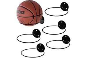 Smavles Soporte de Fútbol, 5Pcs Soporte de Pared para Balones de Baloncesto con Tornillos Universal Soporte de Pelota de Metal Soportes de Almacenamiento de Pelotas para Baloncesto Rugby Voleibol