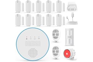 UMEIMA Allarme casa Senza Fili, 5G y 2.4G Wi-Fi Antifurto casa, Kit 16 Pezzi, Sistema Allarme casa con Sirena APP Tuya, Sirena 120DB, Sensori Finestra, Anti-pet PIR, Telecomandi, Lavora con Alexa