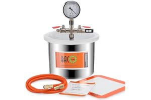 BACOENG 6.8L Stainless Steel Vacuum Chamber (Height 15 cm, Diameter 22 cm)
