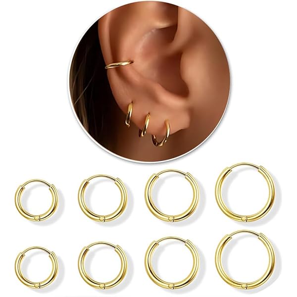 U7 Huggie paar creolen voor dames, roestvrij staal, diameter 7/8/9/10/12/14/16 mm, oorbellen voor dames en heren, sieraden, vintage, fantasie, verjaardag, Kerstmis, 12 mm, Roestvrij staal