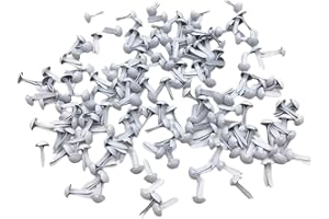 T TOOYFUL TOOYFUL 200 x Mini Brads, Papierverschlüsse, dekoratives Kinderhandwerk, Metallstanzen, weißes Spielzeug für Kunsthandwerk, Kartenherstellung