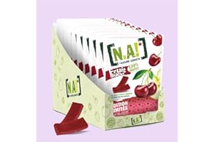 N.A! Nature Addicts - Sachet de Fruit Sticks Cerise 40g - 100% Issu de Fruits - Sans Sucres Ajoutés, Sans Édulcorants ni Conservateurs - Refermable à Emmener Partout - Lot