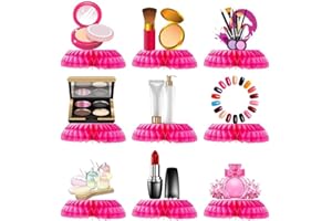 Lot de 9 centres de table en nid d'abeille pour spa - Décoration en nid d'abeille pour maquillage 3D - Pour fille - Fournitures de fête d'anniversaire (SPA)