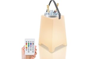 FUYO Cubitera de hielo 3 en 1 LED con altavoz Bluetooth, 3 L, cambio de color, regulable, impermeable, LED, enfriador de bebidas, enfriador de vino, enfriador de botellas, altura 36 cm, para interior