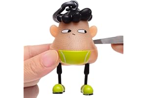 Angel's Wonderland Peekaboo Blackheads Remover Toy,Trichotillomania Fidget Toys,Pimple Popper Toys as Gag Novelty Gifts,Stress Relief Toy Hair Pulling,Anti Anxiety Toys Silver Gray Keychain