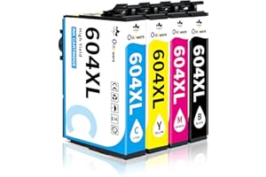 OINKWERE 604XL Cartuchos de Tinta Compatibles para Epson 604 XL Tinta para Expression Home XP-2200 XP-2205 XP-3200 XP-3205 XP-4200 XP-4205 Workforce WF-2910 WF-2930 WF-2935 WF-2950 (Paquete de 4)