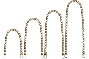 HOSSOM Łańcuszek do torebki, 4 sztuki łańcuszek na ramię, 30 cm, 60 cm, 100 cm, 120 cm, płaski pasek łańcuszkowy, pasek do torebki, portmonetka, torebka wieczorowa (brąz)