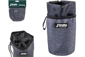 PMS Crufts Treat Bag Grey Black Colour Nylon Dog Training Pouch (10cm X 10cm X 15cm) - Perfect for On-the-go Pet Rewards - 1 Pc