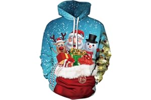 Imbry Mens Ugly Christmas Jumpers Funny 3D Hoodie Sweater Xmas Sweatshirt