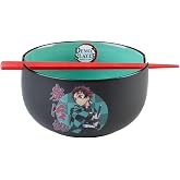 Grupo Erik Demon Slayer Japanese Ramen Bowl - Japanese Ramen Bowl 900ml | Includes Japanese Chopsticks, Microwave and Dishwas