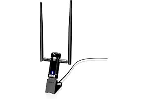 Alfa Network AWUS036AC Long-Range Dual-Band AC1200 Wireless USB 3.0 Wi-Fi Adapter w/2x 5dBi Removable External Antennas for Extreme Distance Connections - 2.4GHz 300Mbps / 5Ghz 867Mbps - USB Cradle Dock Included - Standard's 802.11a, 802.11b, 802.11g, 802.11N, 802.11ac