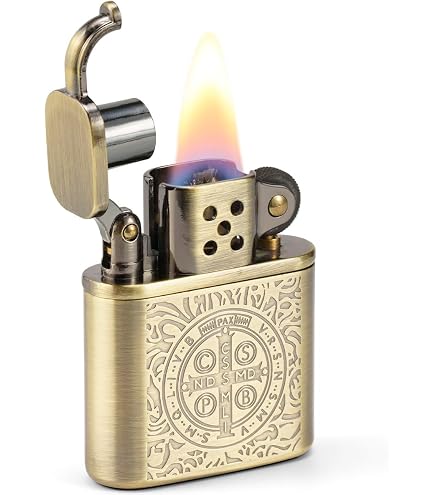 Accendino Antivento In Metallo Ricaricabile Con Meccanismo A Ruota - Stile Vintage Con Finiture Oro/argento - Idea Regalo Uomo Donna (senza Benzina)