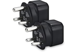 kwmobile 2 x adapter podróżny Republika Południowej Afryki Typ-M - adapter podróżny wtyczka podróżna Schuko EU na typ M gniazdko w np. w Republice Południowej Afryki - adapter prądu urlop czarny