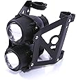 Alchemy Parts Motorbike Twin Dual Vertical Stacked Projector Headlight and Bracket Set | E-Marked | Streetfighter, Cafe Racer (40mm to 41mm)