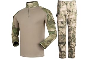 Uugood Camicia Militare Uomo Pantaloni Multicam Camicia da Combattimento Tattica e Set di Pantaloni Camouflage BDU Uniforme Airsoft Set Paintball Vestiario