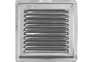 DEMLOU Griglia di Ventilazione in Acciaio Inox AISI 316 Amagnetico 18 x 18 cm, Griglia di Ventilazione Interna/Esterna, Griglia di Ventilazione Inox, Diffusore d'Aria in Acciaio Inox.