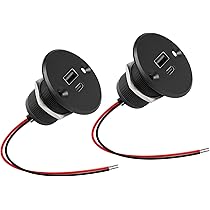 Powice 54W USB Einbaudose 12V/24V - QC3.0 & PD3.0 Schnellladung Wasserdicht