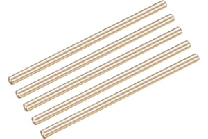 DMiotech 5 Paquete 50mm x 2mm, Latón Sólido Redonda Varilla, Latón Varilla Torno Barra Material para RC Modelo Bricolaje Artesanía