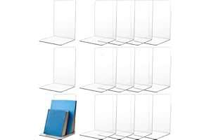 ‎APACALI APACALI 16 Stück Buchstütze Acryl, 12X11.8X18.2CM Buchstützen für Regale, Transparente Buchständer, strapazierfähige Buchstützen zum Halten von Büchern, Bücherhalter für schwere Bücher, Zuhause, Büro