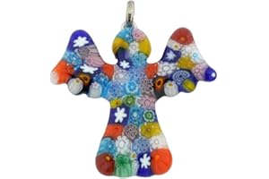 Glass Of Venice Colgante de ángel Millefiori de cristal de Murano, multicolor