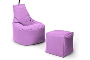 Nadimaideal Sitzsack XL - XXL für Kinder, Teenager & Erwachsene | Indoor & Outdoor | bereits gefüllt | Sitzsack Gaming | Füllung EPS Perlen (Flieder, XXL - Durchmesser 80 cm für Erwachsene)