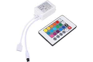 ALED LIGHT® 24 Touches Télécommande IR et Blanc IR Contrôleur Pour RGB LED Bande 3528 SMD Ruban Lumineuse