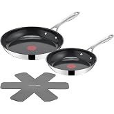 Tefal Jamie Oliver Ceramic Set of 2 Frying Pans + Pan Protector | 2 Frying Pans 24/28 cm, Non-Stick Ceramic, Thermo-Spot, Sta