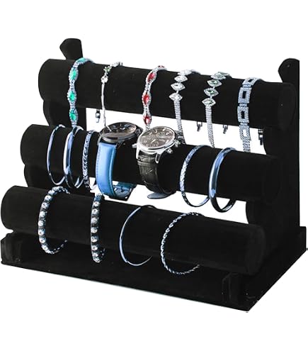 Soporte Para Pulseras En Forma De T (2 Piezas) - Organizador De Terciopelo Para Coleteros, Pulseras Y Diademas, Exhibidor Vertical