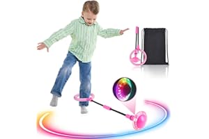 Kqpoinw Cheville Skip Ball, Flash Saut Anneau Ball Dancing Ball Lumière Skip Ball Lumière Skip Ball Balle Sauteuse Skip Ball pour Adulte et Enfant (Rose)