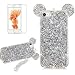 Produktbild Girlyard Glitzer Silikon Schutz HandyHülle für iPhone 6S Plus / 6 Plus, Weiche TPU Strass Diamant Cute Maus Ohren Bling Backcover, 3D Kreativ Design Schutzhülle iPhone 6 Plus Flexibel Rubber Etui und Ultra Slim Case für iPhone 6 Plus/iPhone 6S Plus (5.5 Zoll) - Silber