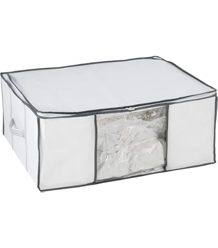 Compactor Set of 2 Large Space Saving Vacuum Storage Boxes Under the Bed, Clothes Organiser, Bedding, Linen and Duvet Storage, Compatible with Vacuum and Pump, 145 Liters, Life Range