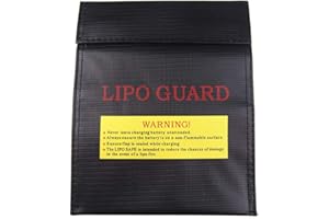 DEOLVEN Lipo Batterie Sac,LiPo Guard Sac de Protection Incendie pour Batterie RC Anti-déflagrant Résistant Safe Charge Protecion pour Piles Valeur Documents Bijoux 18 * 23CM Noir