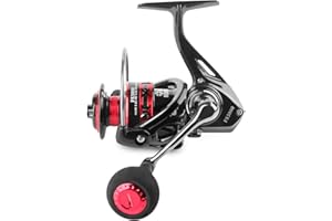 Kovnise Saltwater Spinning Reel Reversible Fishing Reel Black-red Foldable Handle Interchangeable LeftRight Lightweight Smooth Powerful Spinning Fishing Reel with 5.0:1 Gear Ratio for Boat Fishing