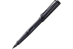 LAMY Safari Steel Black - Pióro wieczne z ergonomicznym uchwytem i stalówką z polerowanej stali w rozmiarze F - idealne do każdego pisania i kaligrafii - w tym niebieski wkład LAMY T 10 - praworęczny