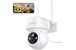 COOAU 2K Telecamera Wi-Fi Esterno 360° PTZ Videocamera Sorveglianza WiFi con Rilevamento Umano PIR e Allarme Sonoro e Luminoso,3MP Visione Notturna a Colori 15m (1)
