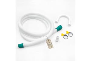 ELECTROHOGAR Manguera Drenaje Lavadora 1,5 metros | Manguera Desagüe y Kit Instalación | Tubo Alargador Flexible Compatible con Todas las Marcas: LG, Bosch, AEG