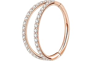 OUFER Body Piercing 16G Piercing Conch Anneau Piercing Helix Double Line avec CZ Acier Chirurgical 316L Piercing Oreille Cartilage Hoop Nez Anneau Piercing Daith Septum Tragus pour Femme Homme