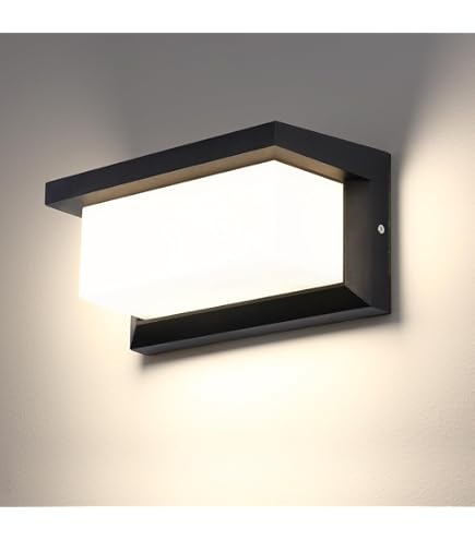 Lindby LED buiten wandlamp Abby, sensor, IP65, donkergrijs