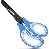 Asdirne Kinderschere, Sicherheitsschere, Bastelschere mit stumpfer Spitze, Edelstahl-Klingen und weichem Griff, ideal für Zuh