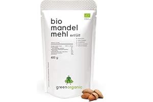 Farine d'Amande Biologique, Premium, Blanc, Idéale pour l'alimentation Low Carb, Sans Gluten, Vegan, Déshuilé, Riche en protéines, Riche en Fibre, Paleo Superfood, 400g