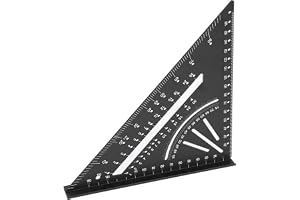 FTVOGUE Triangellinjal, Linjal Av Aluminiumlegering, 30 45 60 90 Graders Gradskiva för Ingenjörer och Snickare