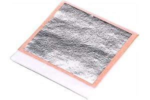 SIM GOLD LEAF Foglia Argento Puro Al 100%, 95mm x 95mm, Confezione da 10