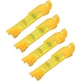 Pack of 4 String Spirit Levels, Mini Linear Spirit Levels, One-Dimensional Spirit Levels Made of ABS and Acrylic for Masonry Work, Plumbing Work, Gutter Work (Yellow)