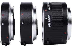 ‎VILTROX Viltrox DG-G autofokus AF TTL Rury przedłużające pierścień 12 mm 20 mm 36 mm Zestaw metalowy z kołpakami do Canon EF EF-S 35mm obiektyw DSLR